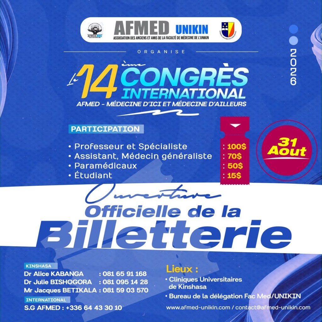 Affiche officielle : ouverture de la billetterie du 14e Congrès AFMED, 2026